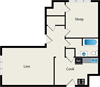 One Bedroom Floor Plan at Reside on Irving Park